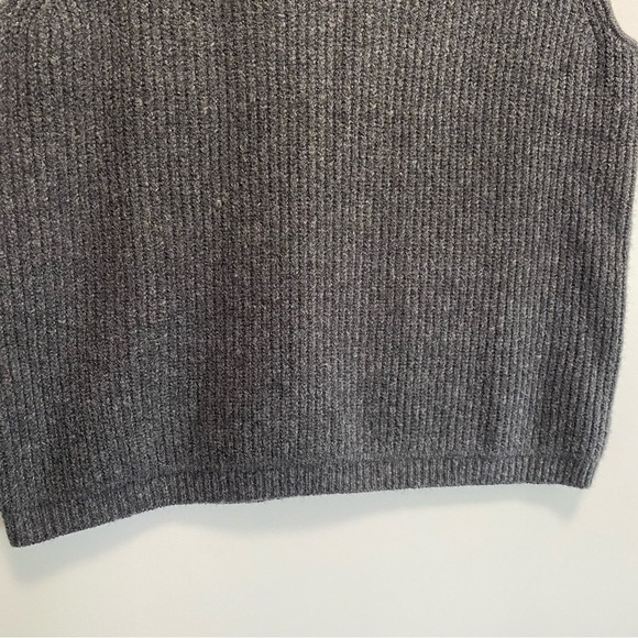 KNIX Dark Gray Wool Blend Sweater Vest Tank Women’s XL Ribbed Knit - Picture 3 of 6